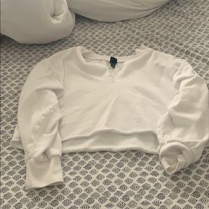 cropped white sweatshirt